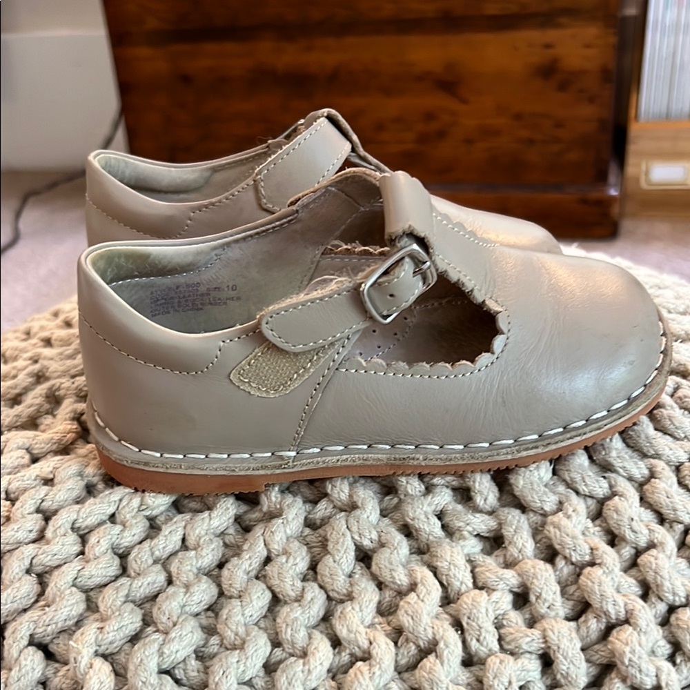 Kids L’Amour Tan Leather Mary Jane Shoes